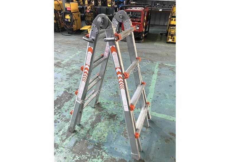 caption Waku Transformer Ladder Compact Telescopic Extension Double Sided Industrial 120kg