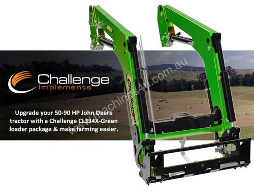 Challenge CL334X-Green loader for the front of your John Deere 50-90 HP Tractor, Quality built 