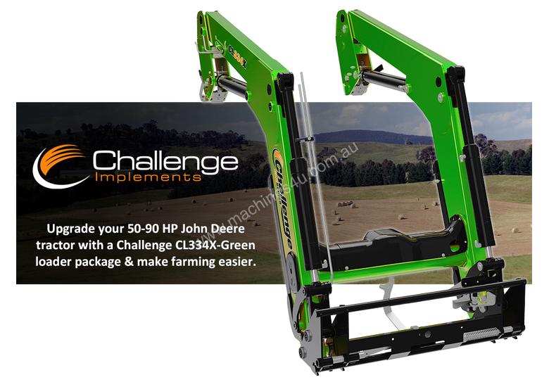 caption Challenge CL334X-Green loader for the front of your John Deere 50-90 HP Tractor, Quality built
