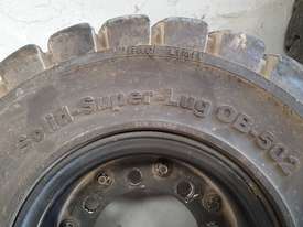 forklift used solid 6.00x9 TCM wheels and tyres. exchange  - picture0' - Click to enlarge