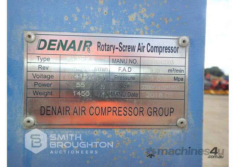 Used 2018 DENAIR DA55 ROTARY SCREW AIR COMPRESSOR Air Compressor in