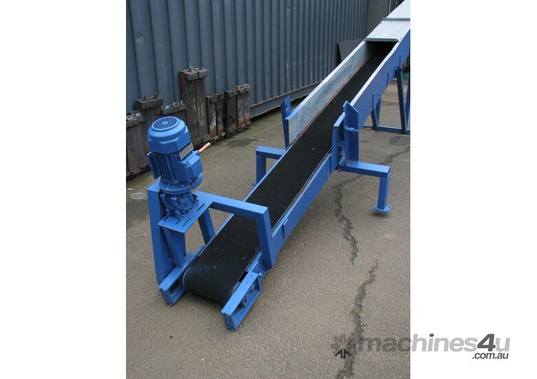 Large Incline Motorised Belt Conveyor - 7m long 