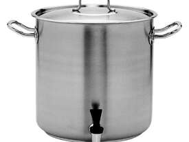 Pujadas INOX PRO STOCKPOT-18/10, W/COVER & TAP, 350x350mm/33.6lt   (Each) - picture0' - Click to enlarge