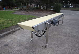 CONTECH Stainless Steel Motorised Variable Speed Conveyor 4.3m Long