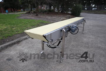 CONTECH Stainless Steel Motorised Variable Speed Conveyor 4.3m Long