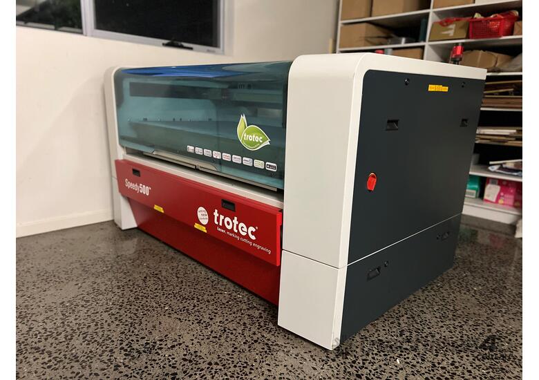 caption High-Performance Laser Engraver – Trotec Speedy 500 – Ready to Go!