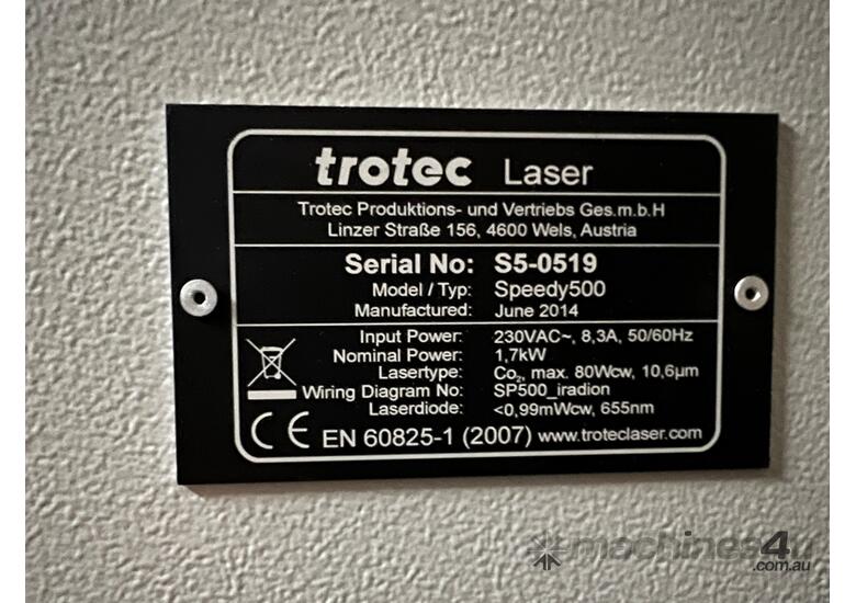 caption High-Performance Laser Engraver – Trotec Speedy 500 – Ready to Go!