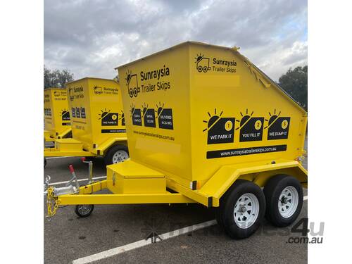 caption 4 Cubic Meter Trailer-Mounted Skip Bin Tipper Trailer