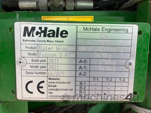 2021 McHale Fusion 3 Plus Baler Wrapper Combination