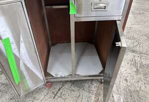 Stainless Steel/Wooden Bench & Cupboard