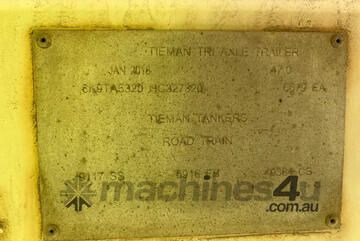 2018 Tieman Tri Axle Tanker Tri Axle Tanker Trailer