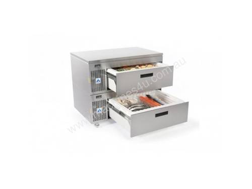Adande VCS2.PT Double Drawer Side Engine Refrigeration Unit with Plinth Slides and Cover Top