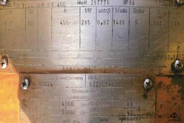 285 kw 4 pole 415 volt Slip Ring Electric Motor