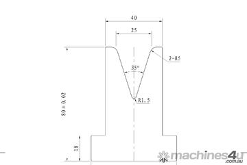 STEELMASTER Bottom Single 25mm Vee Tooling - US 20.425/35 V=25 R5,0 L.MM.835