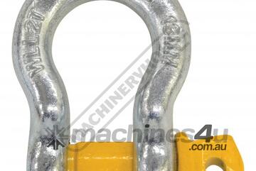 13mm 2T Grade S - Lifting Bow Shackle GSSB13 Galvanised Finish With Yellow Pin 