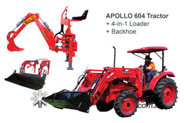 APOLLO 60hp 4WD Diesel Tractor + FEL + Backhoe
