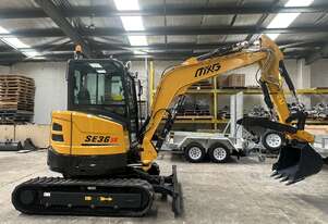 MXG SE36SR Excavator (3.8T).Hydraulic pilot Control.Two Pattern (ISO and SAE). Air Conditioner