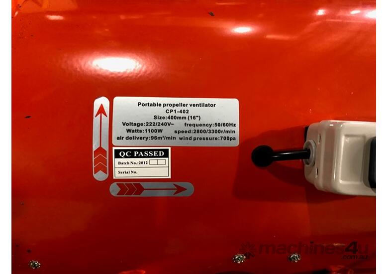 Fan 400mm Portable Air delivery 96m3 min NEW there are 3 avaliable