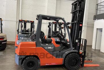 TOYOTA 8FGJ35-62880 DELUXE 2017 MODEL 3.5 TON 3500 KG CAPACITY LPG GAS FORKLIFT 4500 MM 2 STAGE