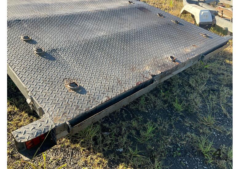 caption 2021 B&M Trailers 15ft Dual Axle Car Trailer