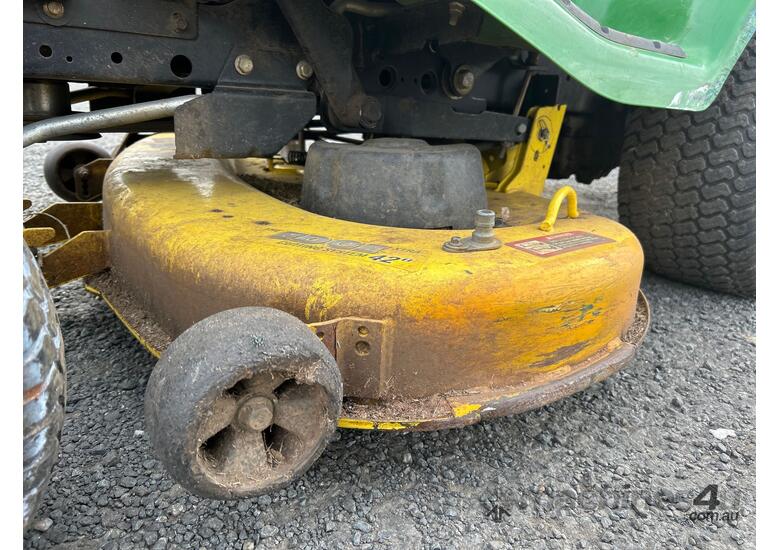 caption 2011 John Deere X300 Ride On Mower (Underbelly)
