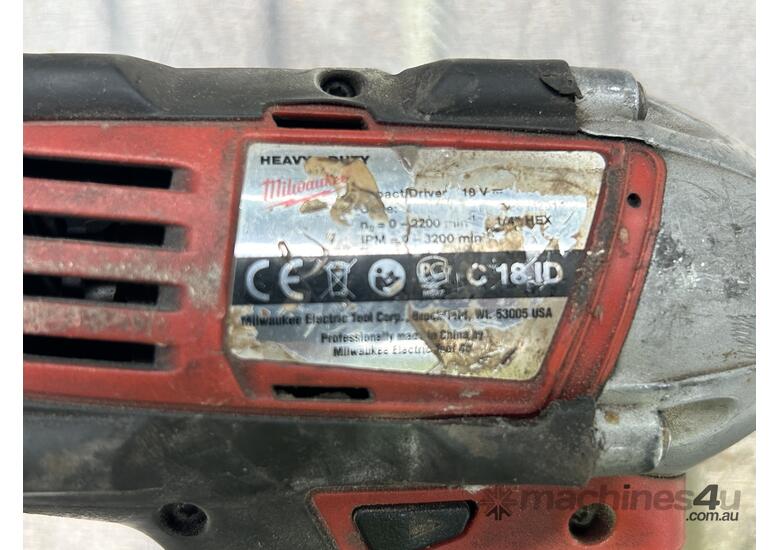 caption Milwaukee C18ID Cordless Impact Driver