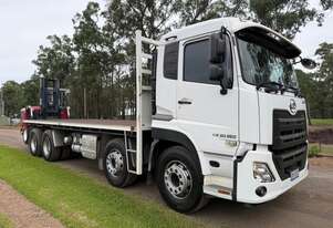 2021 UD Quon 8x4 tray truck with M5 Moffett, only 153k kms, auto