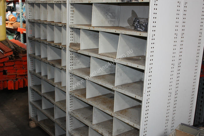 Used brownbuilt Adjustable steel shelving partitioned 4bay Shelving in