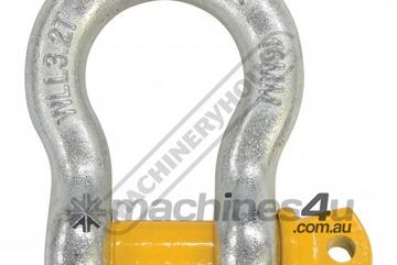 GSSB16 16mm 3.2T Grade S - Lifting Bow Shackle Galvanised Finish With Yellow Pin 