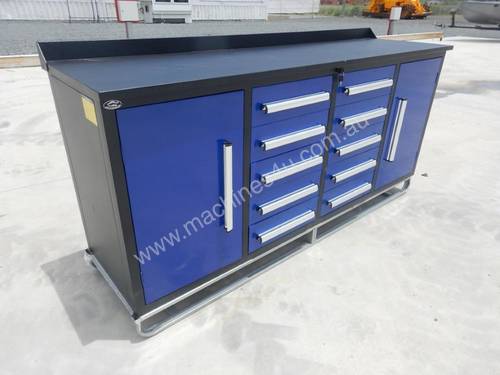 2.1m Work Bench tool Cabinet c/w 10 Drawers