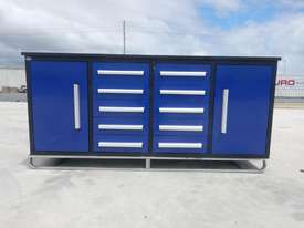 2.1m Work Bench tool Cabinet c/w 10 Drawers - picture0' - Click to enlarge