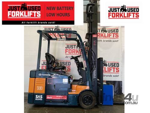 TOYOTA 7FBE18 62037 1.8 TON 1800 KG CAPACITY  ELECTRIC FORKLIFT 4500 MM 2 STAGE MAST