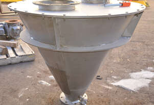Stainless CONCICAL VESSEL BULK MATERIAL FEED hopper feeder funnel 1355mm top diameter 200mm outlet