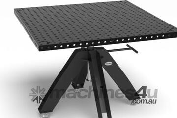 Rotating table height adjustable static incl. Basic work top 1200x1200x50