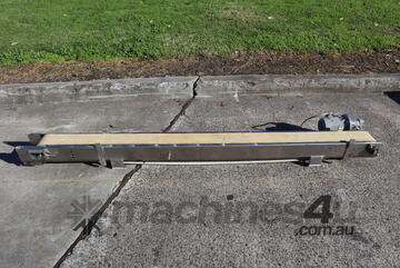 Stainless Steel Motorised Narrow Belt Conveyor - 2.15m long