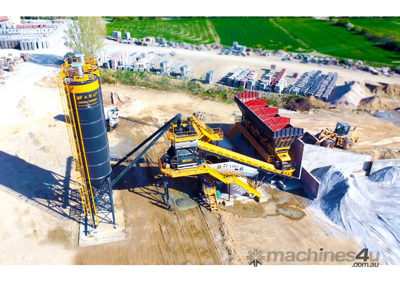 caption COMPACT-120 CONCRETE PLANT | CONVEYOR TYPE | AVAILABLE IN STOCK