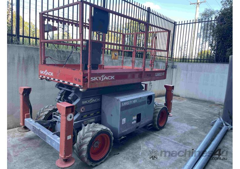 Used skyjack SJ6832RT Rough Terrain Scissor Lift in , - Listed on ...