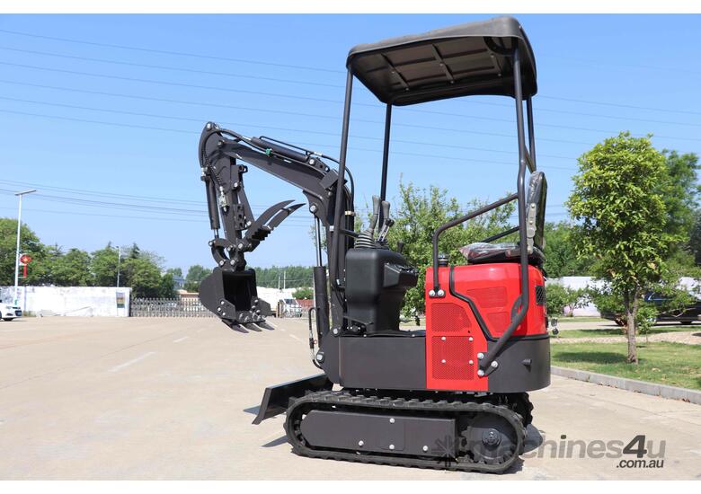 caption Mini Excavator 1.0T Swing Boom with 8 Attachments