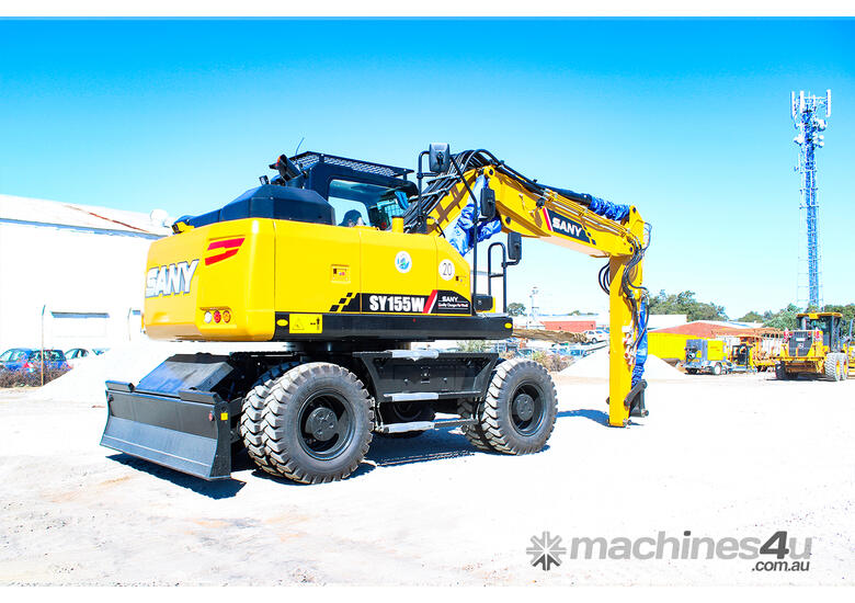 caption 2023 SANY SY155W Excavator | Demo Unit | SY0158CC09658
