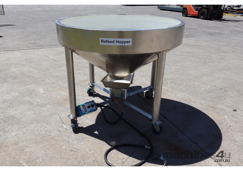 caption Stainless Steel Hopper Vibrating Vibratory Tray Feeder - Syntron