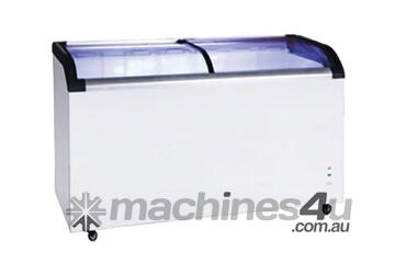 Two glass sliding lids chest freezer with castors - ST445
