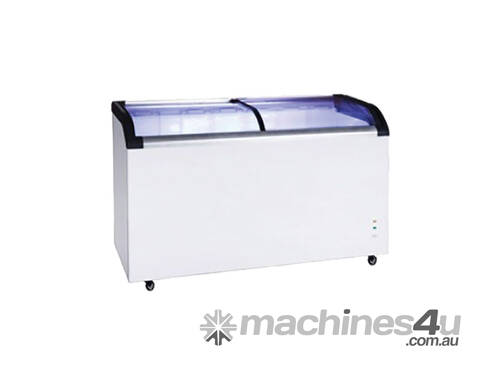 Two glass sliding lids chest freezer with castors - ST445