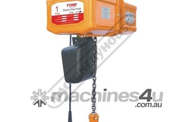 TECH0103 Electric Chain Hoist 1 Tonne x 3 Metre Lift Single Speed: 6m/min. Lift Speed