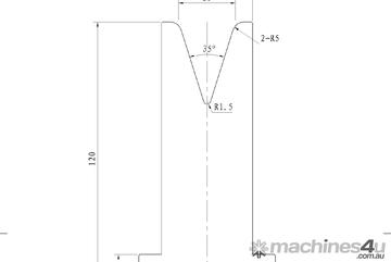 STEELMASTER Bottom Single 25mm Vee Tooling - US 20.425/35 V=25 R5.0 L.MM.835 STEELMASTER Bottom Single 25mm Vee Tooling - US 20.425/35 V=25 R5.0 L.MM.835