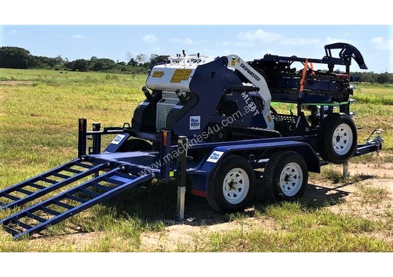 caption Ex Demo Mini Skid Steer Loader TASKMASTER ML30T plus Plant Trailer and attachments