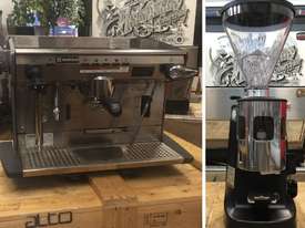 RANCILIO CLASSE 8 1 GROUP ESPRESSO COFFEE MACHINE + MAZZER SUPER JOLLY AUTO GRINDER - picture0' - Click to enlarge