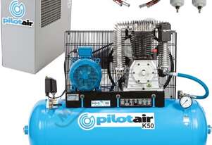 Industrial Pilot Air Compressor & TFD-10 Refrigerated Air Dryer Package Deal K50 268 Litre / 10hp 39