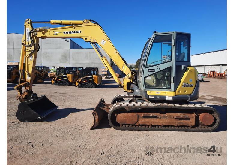 caption YANMAR SV100 10T EXCAVATOR WITH RUBBER TRACKS AND 4860 HOURS
