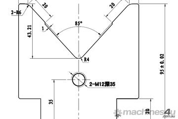 80MM V / 85 DEGREE SINGLE V BOTTOM PRESS BRAKE TOOL | TO SUIT 60MM BASE