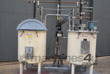 DUAL STATION 385L PAINT chemical MIXING TANK VESSEL GRACO High-Flo pump 218-535